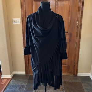 Elegant Black Fringe Sweater